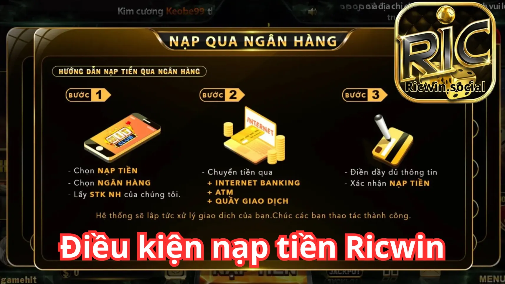 Lưu ý quan trọng khi nạp tiền vào tài khoản Lưu ý quan trọng khi nạp tiền vào tài khoản