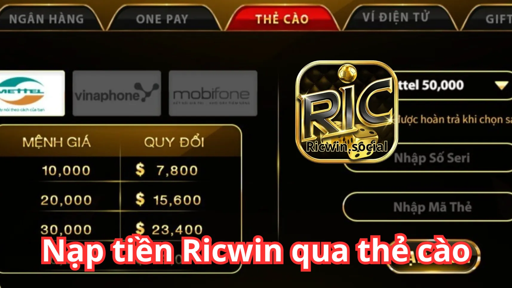 Giao dịch đơn giản bằng thẻ cào Giao dịch đơn giản bằng thẻ cào