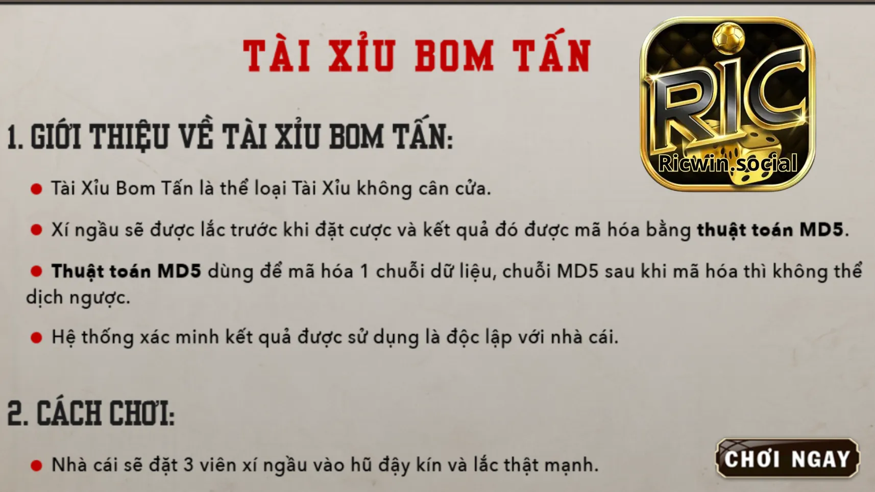 Hướng dẫn cách chơi Tài Xỉu Ricwin Hướng dẫn cách chơi Tài Xỉu Ricwin